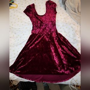 Velvet Dark Pink Dress